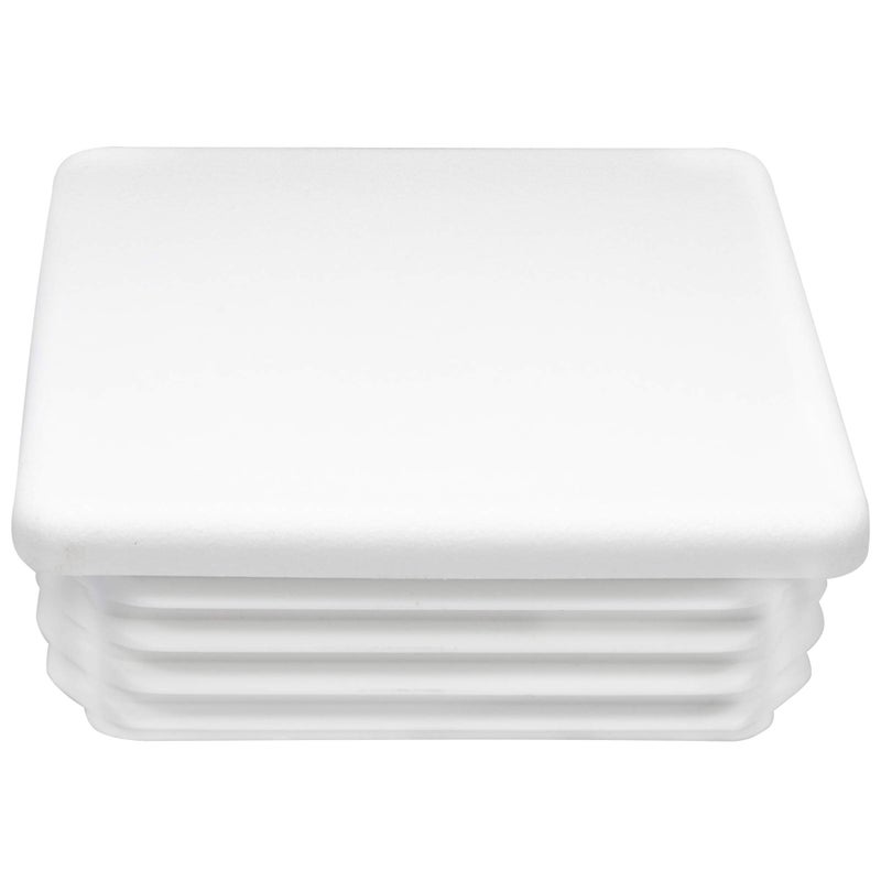 Prescott Plastics 2" Square Plastic Plug Insert (4 Pack), White End Cap for Metal Tubing, Fence, Glide Insert for Pipe Post, Chairs and Furniture - Chair Glide - Image 3